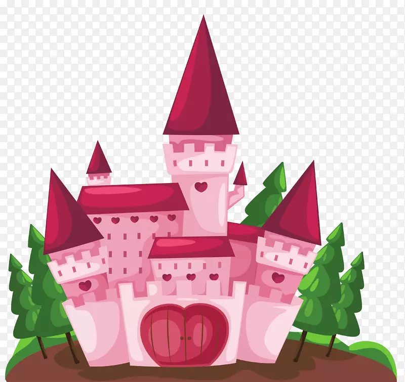 城堡动画-粉红色海报