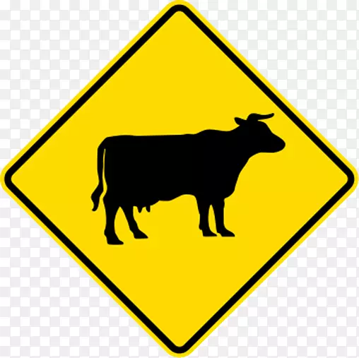 黄牛交通标志道路交通警告标志-道路