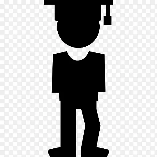 毕业典礼学生电脑偶像教育文凭-一名穿着学士礼服的大学生