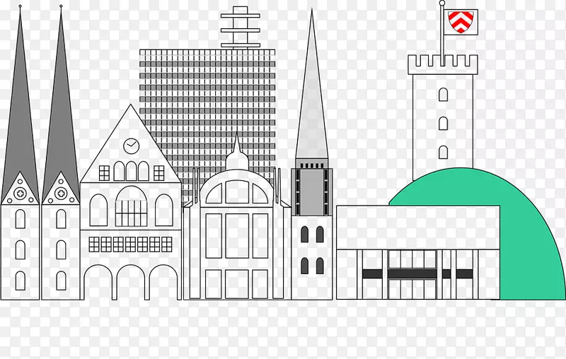 Bielefeld天际线-新德里城市插图