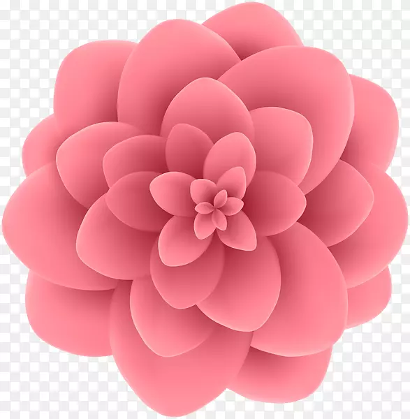 粉色花蓝色剪贴画-花