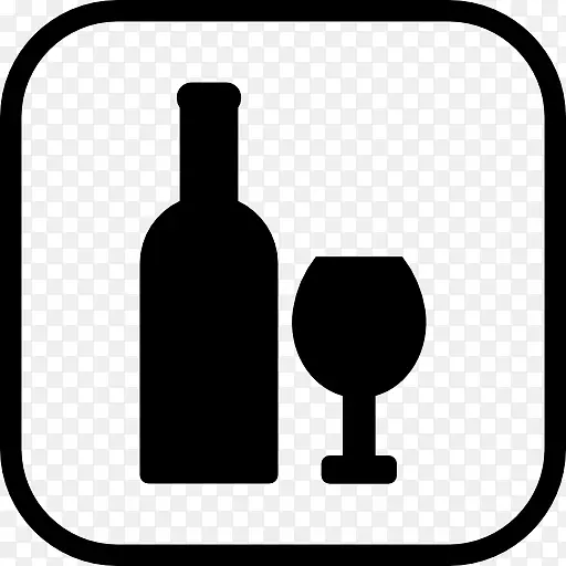 酒瓶玻璃电脑图标.葡萄酒标志