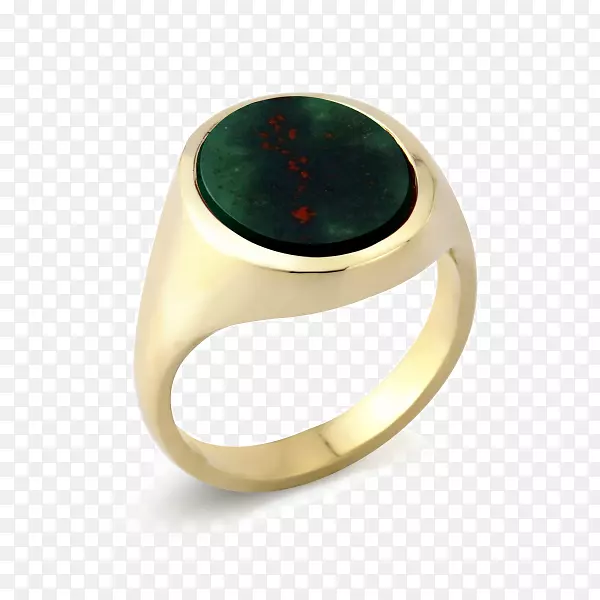 戒指红玛瑙珠宝印祖母绿戒指