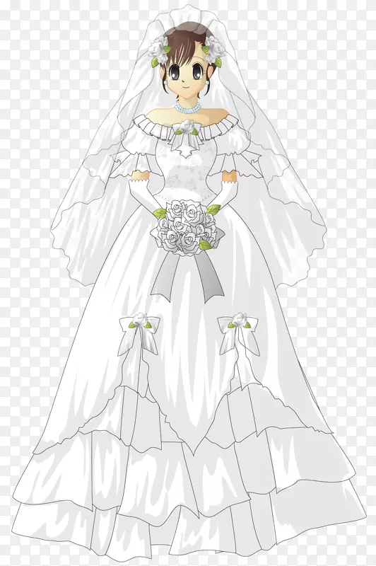 婚纱新娘白色-婚礼背景材料