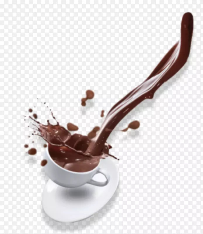 巧克力牛奶热巧克力火星，含巧克力糖浆-巧克力