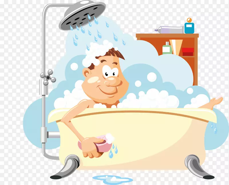 淋浴浴巾浴缸夹艺术-淋浴