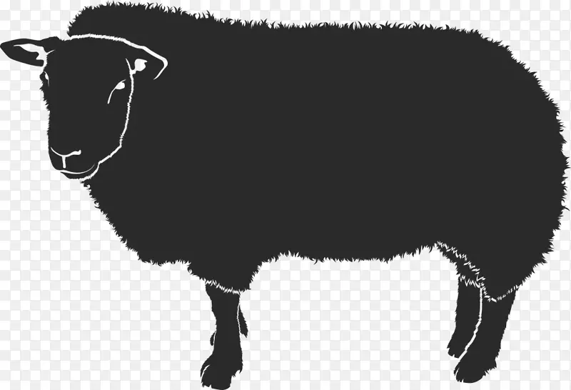 绵羊剪影艺术-绵羊