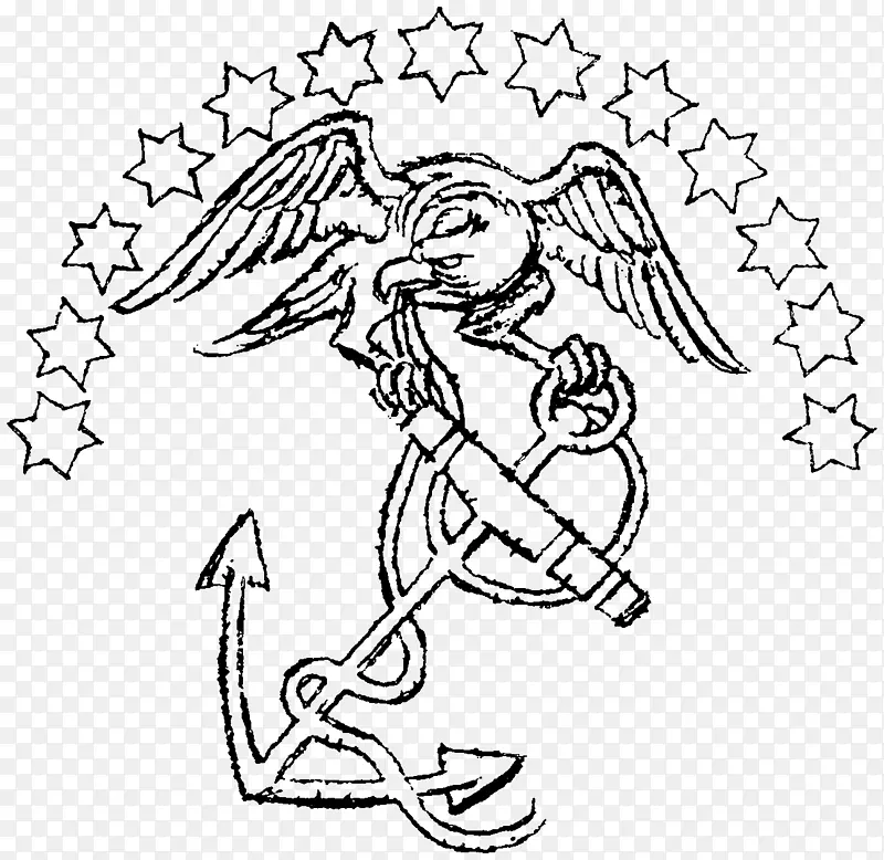 鹰，全球，锚定历史，美国海军陆战队舰队海军陆战队徽章-鹰