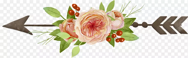花园玫瑰画夹艺术.箭头