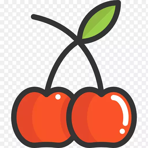 有机食品樱桃水果卡通食品图标