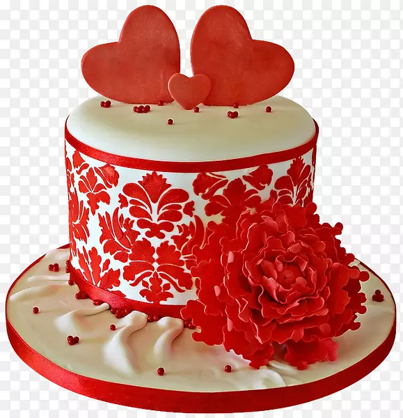奶油牛肝酱结婚蛋糕红天鹅绒蛋糕生日蛋糕-婚礼蛋糕