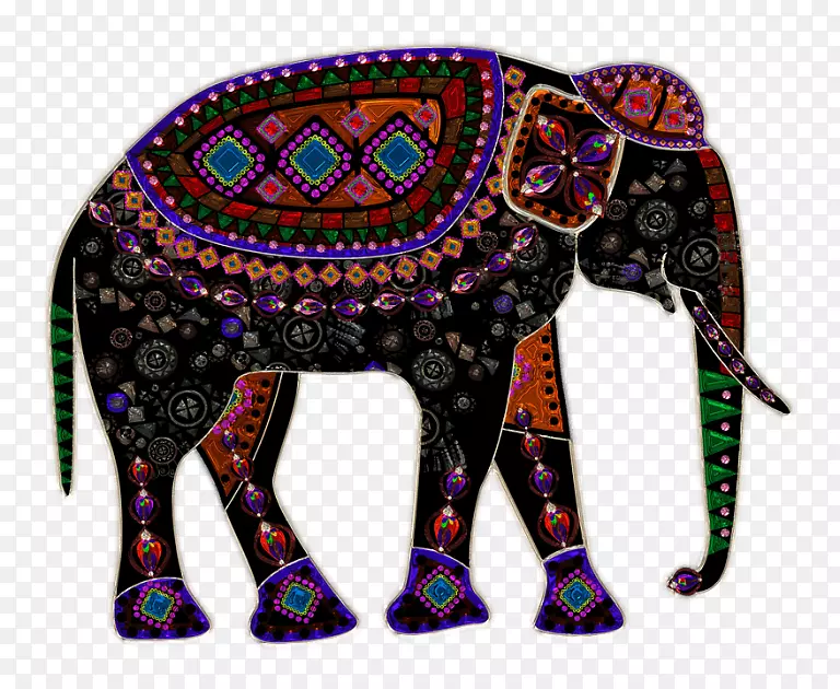 非洲象金图案-大象