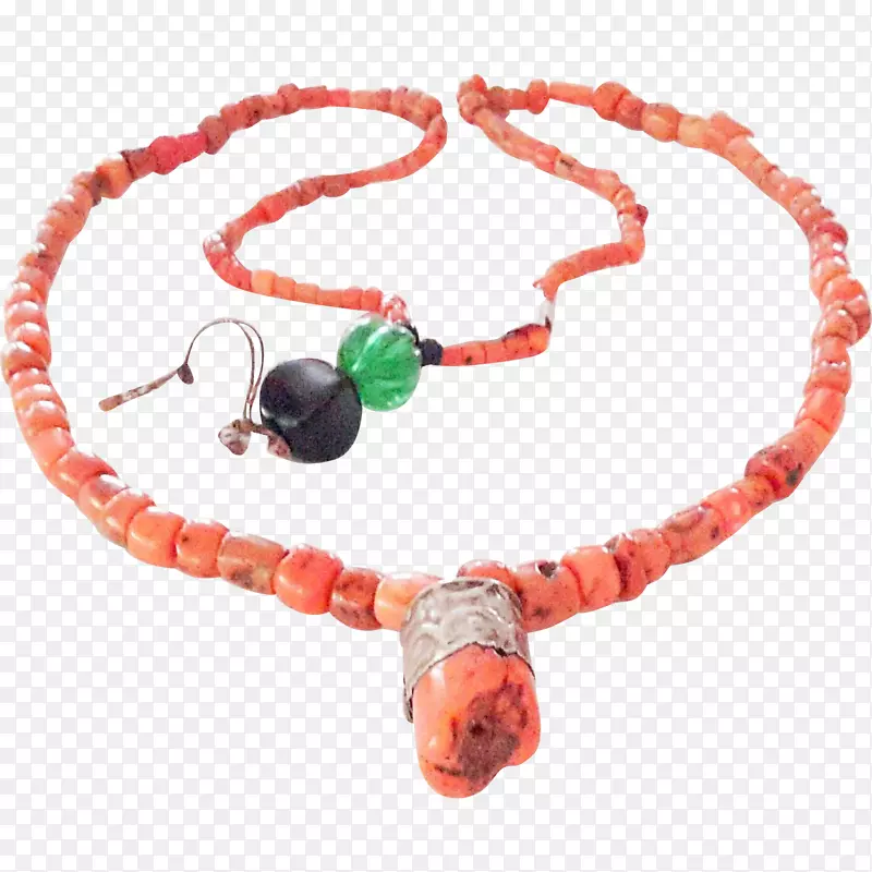 绿松石红珊瑚珠项链首饰.项链