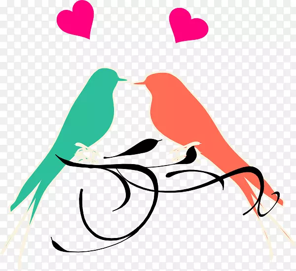 爱情鸟婚礼剪贴画-小鸟