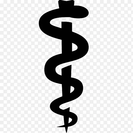 Asclepius的杆子赫耳墨斯电脑图标作为医学符号的符号