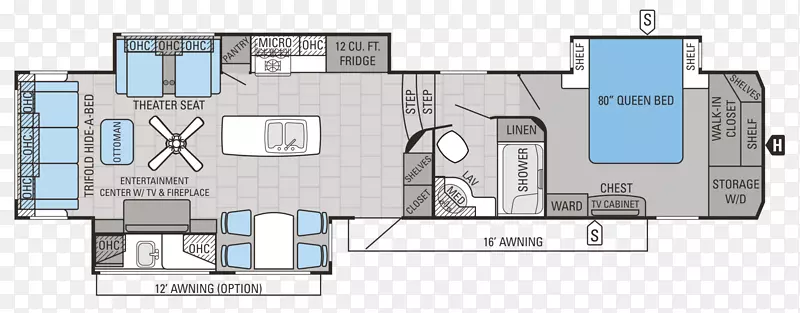 贾科公司商队敞篷车第五轮联轴器楼面平面图