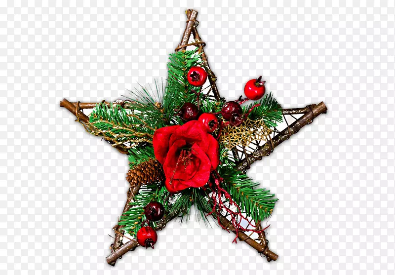 伯利恒圣诞树明星装饰剪贴画-圣诞树