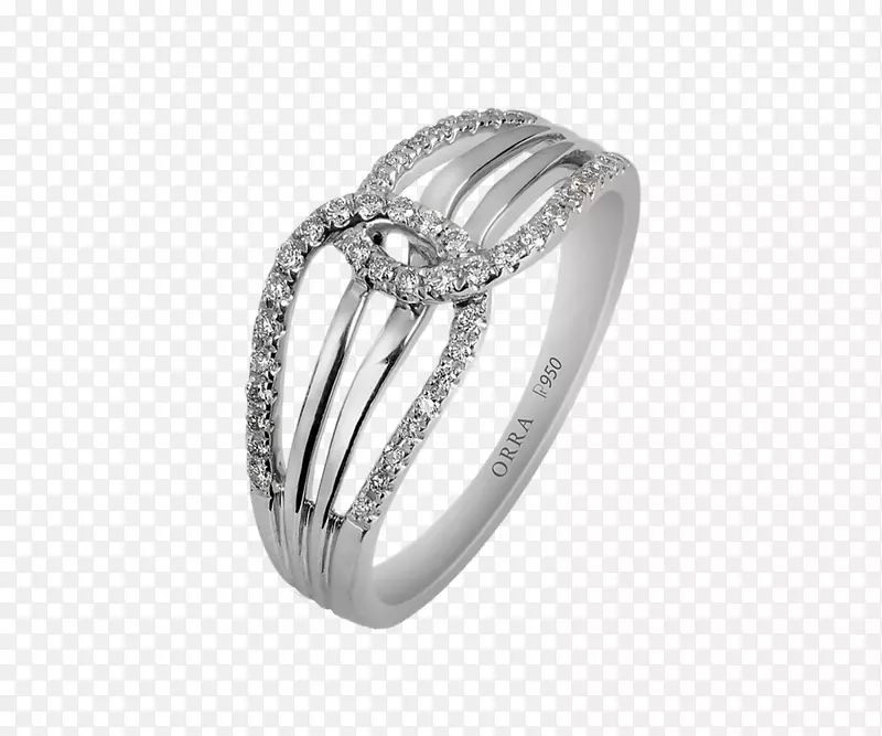 结婚戒指欧拉珠宝钻石白金戒指
