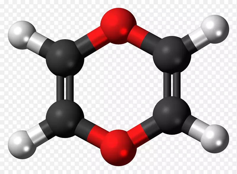 球棒模型空间填充模型二恶英杂环化合物四球