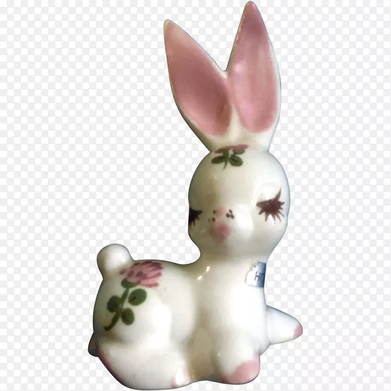 复活节兔子雕像-手绘兔