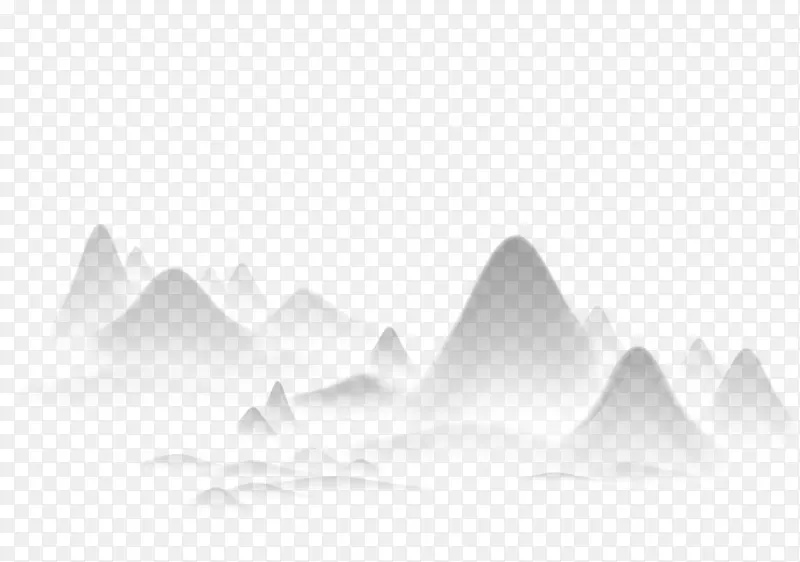 山水水墨画风景画黑白摄影