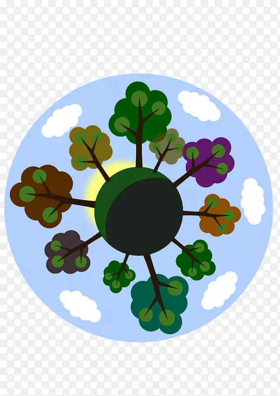 生态系统树行星剪贴画-生态系统