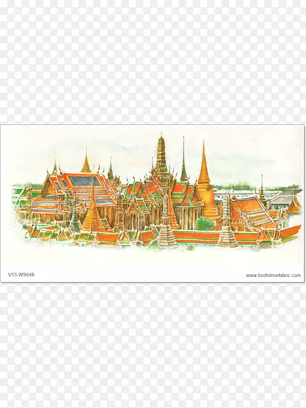 泰国翡翠佛寺素描册：一幅王国画像-泰国寺庙装饰