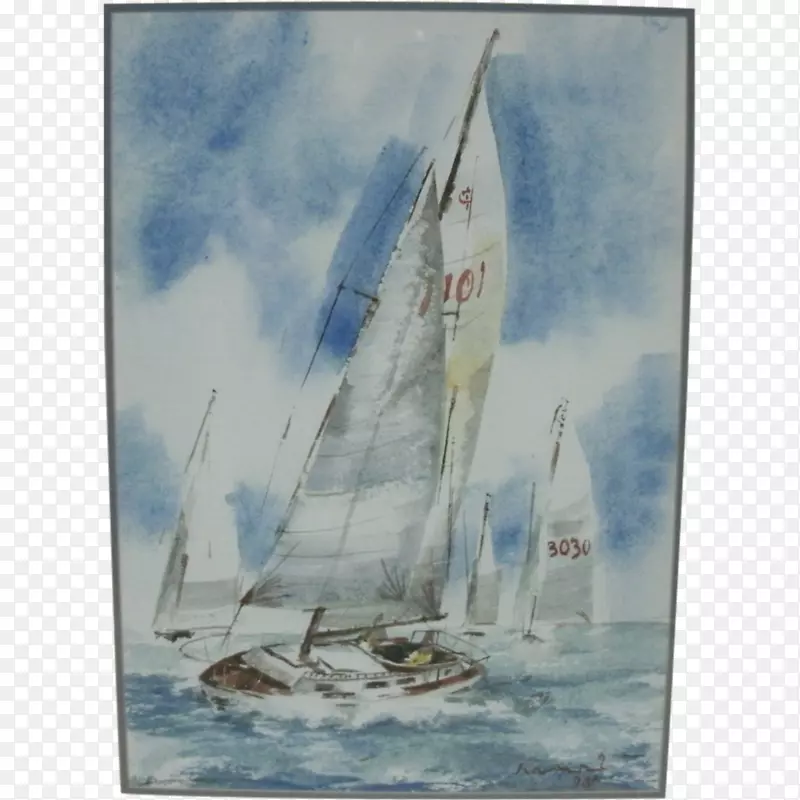 帆船水彩画艺术帆