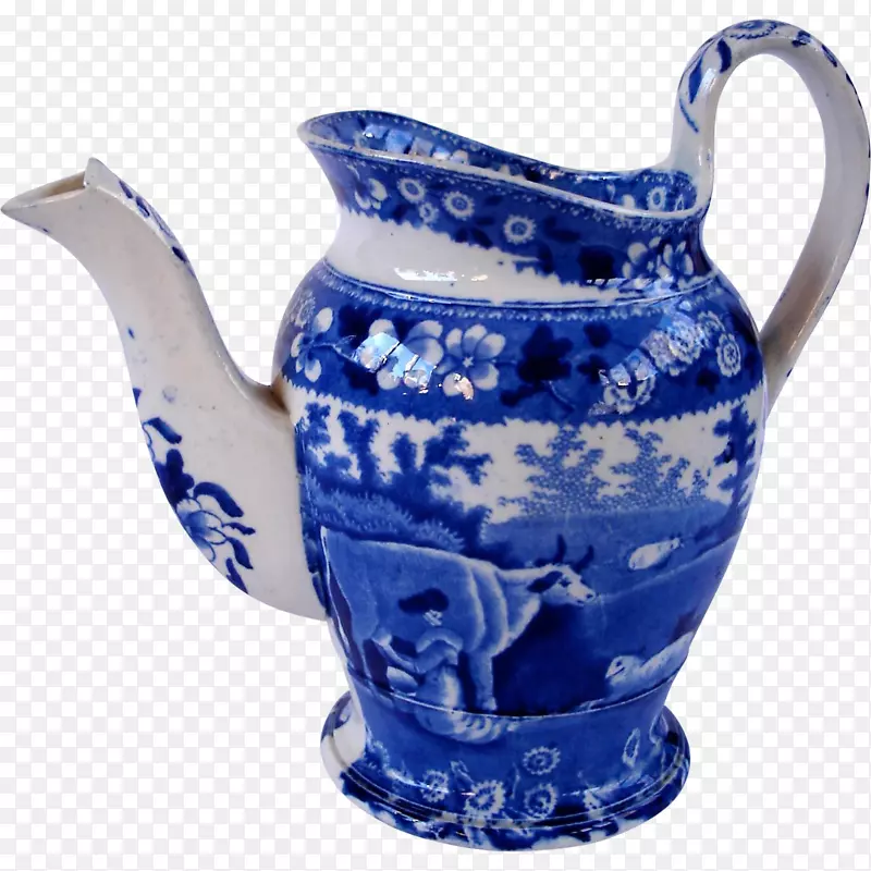 罐蓝白陶瓷钴蓝花瓶