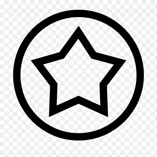 电脑图标线圆圈符号-五点星标志