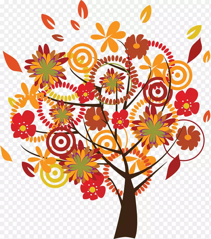 秋天的树-洒上鲜花庆祝