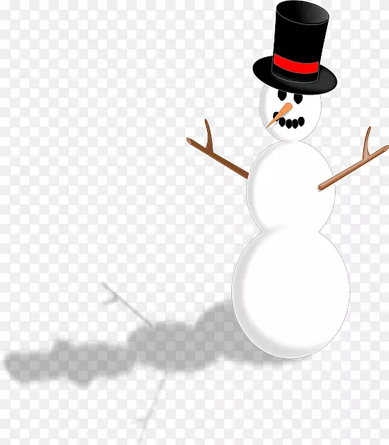 雪人圣诞剪贴画-雪枝