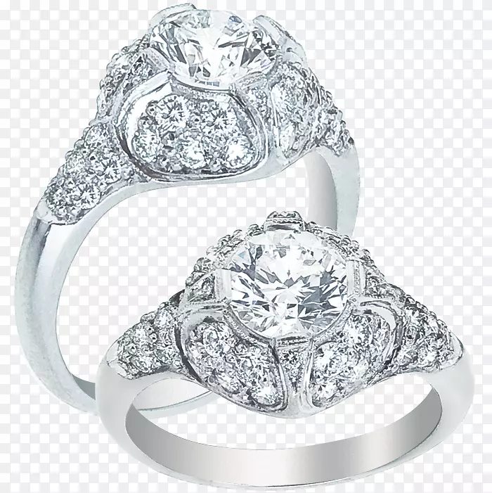 订婚戒指钻石结婚戒指白金戒指