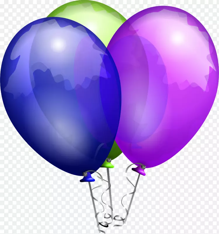 气球派对生日剪贴画-彩色生日气球