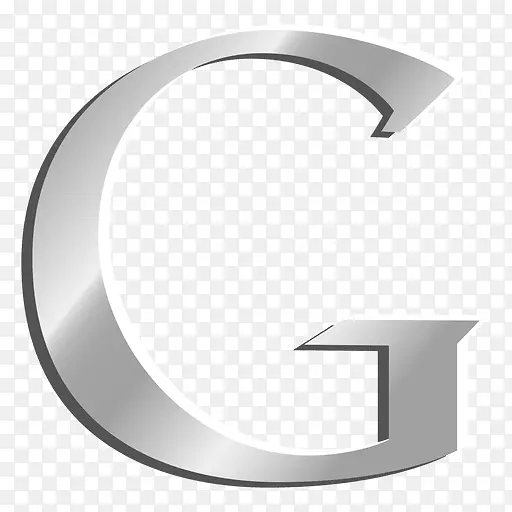 谷歌徽标电脑图标-银色金属字体设计