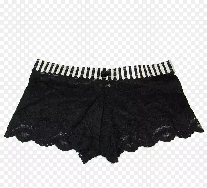 短裤裙黑色m条花边条纹