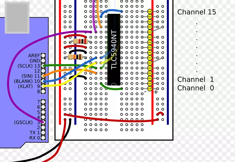 Arduino脉宽调制发光二极管串行外围接口总线集成电路芯片级联