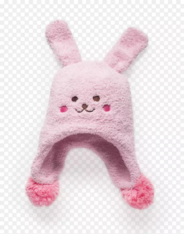 兔子复活节兔子毛绒玩具和可爱玩具儿童帽子-粉红色兔子耳朵