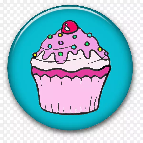 蛋糕画动画松饼生日标签