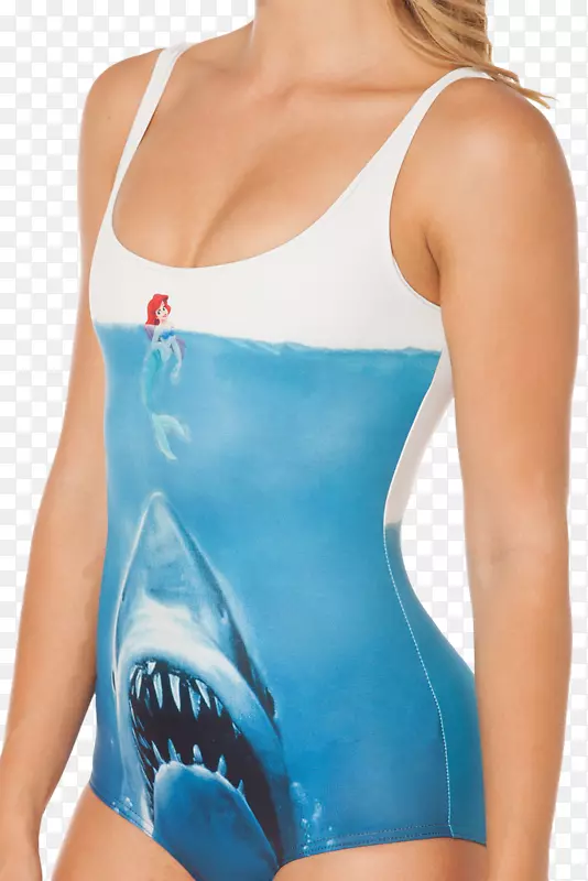 鲨鱼单件泳衣美人鱼艾丽尔游泳衣