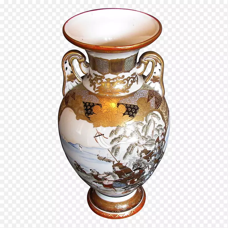 花瓶明治时期明治修复奎塔尼瓷花瓶