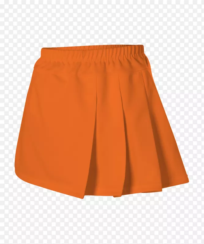 裙装女褶运动短裤-橙色裙子