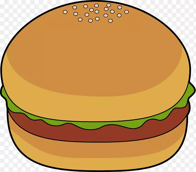 芝士汉堡快餐麦当劳巨无霸卡通女孩吃汉堡