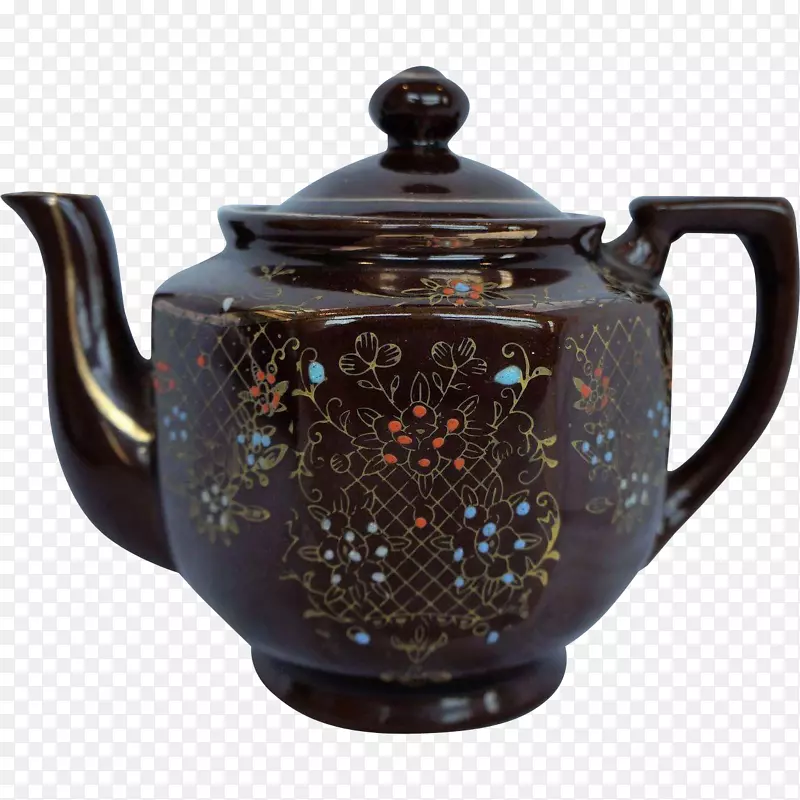 水壶茶壶陶器田纳西手绘茶壶