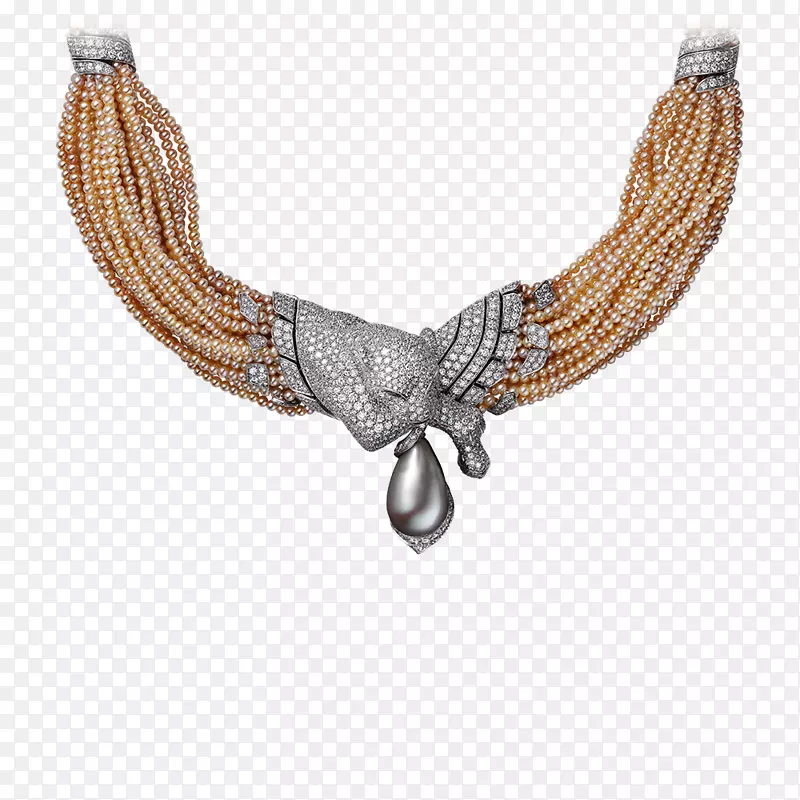项链卡地亚珠宝宝石珍珠海螺形砚