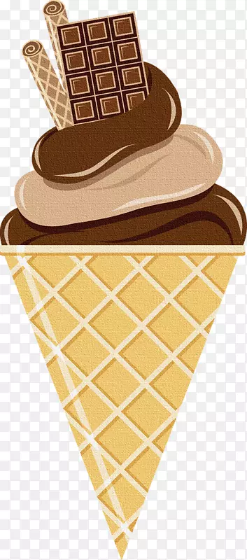 冰淇淋圆锥形圣代巧克力冰淇淋
