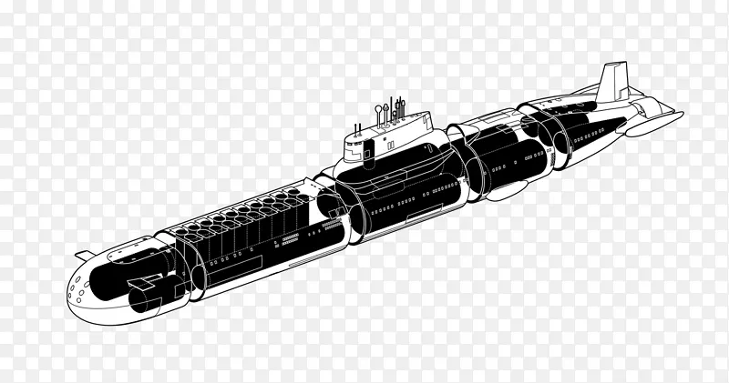 台风级潜艇等距投影绘制船舶级潜艇场景