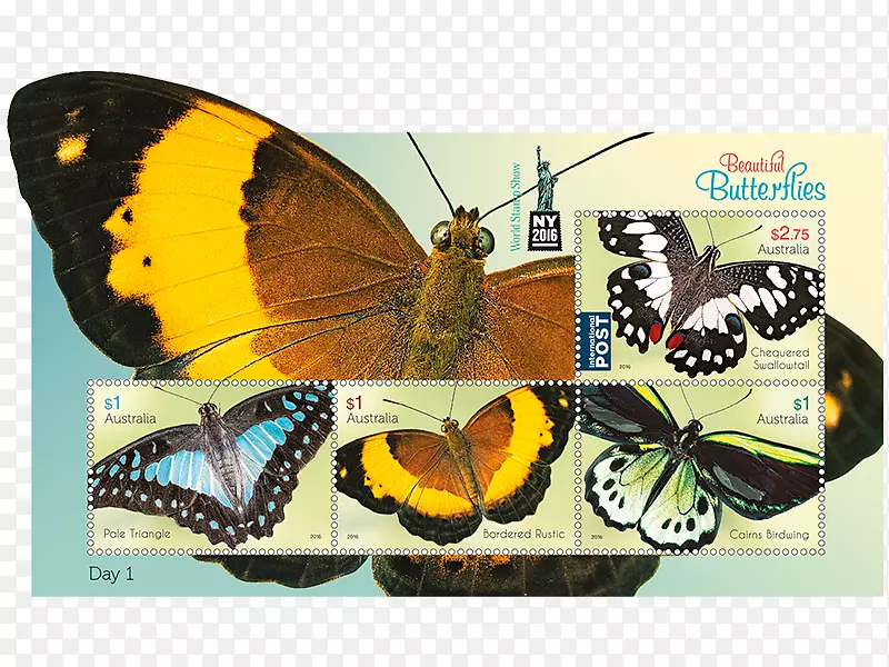 世界邮展-2016年澳洲纽约邮票小型张-蝴蝶邮票