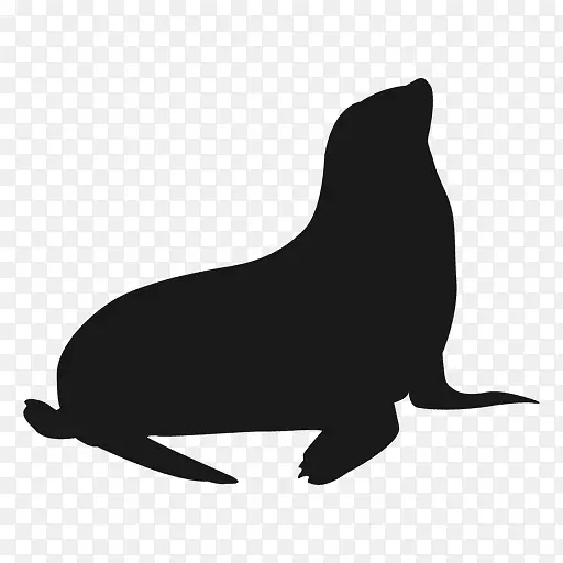 海狮剪影海象标志-海星卡通