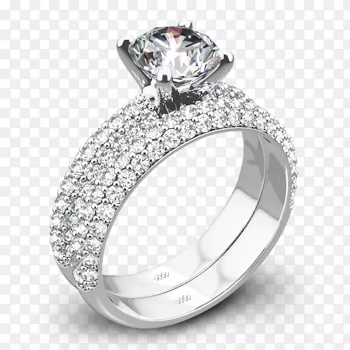 结婚戒指银身珠宝结婚套装